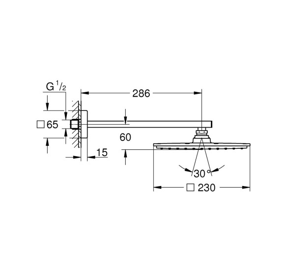 IŠPARDAVIMAS. Grohe Rainshower Allure 230 stacionarios dušo galvos komplektas