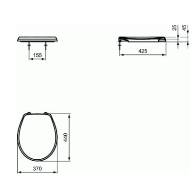 Ideal Standard Eurovit sėdynė su dangčiu, balta