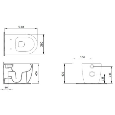 Bocchi Venezia pristatomas prie sienos klozetas (be dangčio)