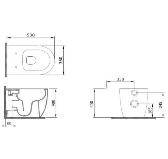 Bocchi Venezia pristatomas prie sienos klozetas (be dangčio)