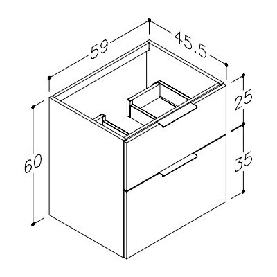 Kamė spintelė BIG, montuojama po praustuvu (pasirenkami dydžiai)