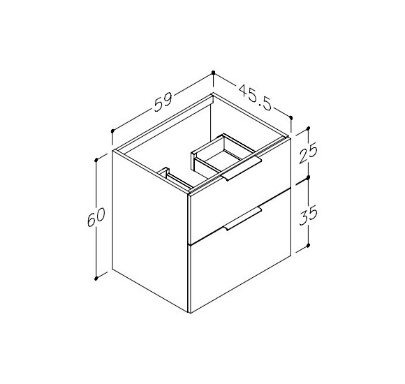 Kamė spintelė BIG, montuojama po praustuvu (pasirenkami dydžiai)