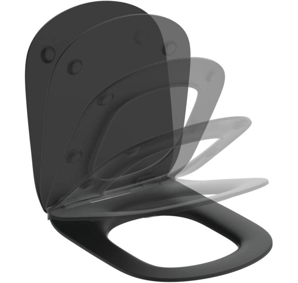 Pakabinamo klozeto Ideal Standard TESI "soft close" dangtis, juodos matinės spalvos, T3527V3