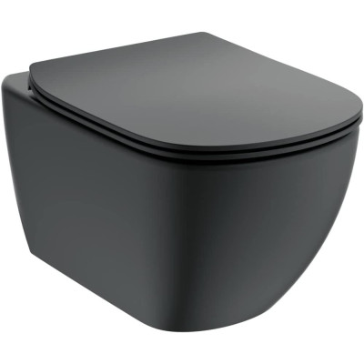 Pakabinamo klozeto Ideal Standard TESI "soft close" dangtis, juodos matinės spalvos, T3527V3