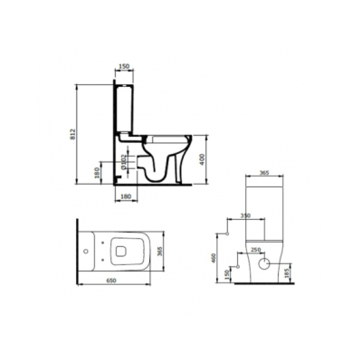 Bocchi Scala pastatomo klozeto vandens nuleidimo bakelis