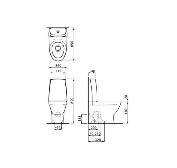 Laufen Pro N pastatomas wc, rimless, LCC danga (be dangčio)