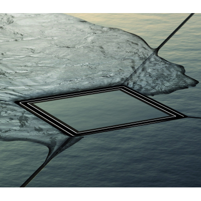 Tece drainpoint S nerūdijančio plieno rėmelis, 150mm su dekoratyvinėmis grotelėmis plytelei įklijuoti