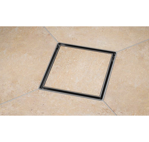 Tece drainpoint S nerūdijančio plieno rėmelis, 150mm su dekoratyvinėmis grotelėmis plytelei įklijuoti