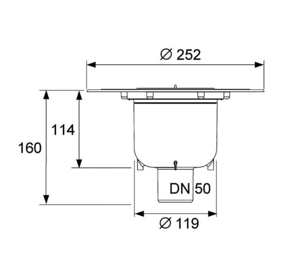 Tece drainpoint S nerūdijančio plieno rėmelis, 150mm su dekoratyvinėmis grotelėmis plytelei įklijuoti