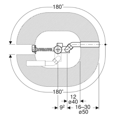Geberit vonios sifonas, su pasukamąja rankena, d52, 26 cm ilgio, su baigiamojo montavimo dalių rinkiniu