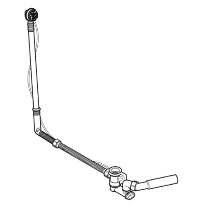 Geberit vonios sifonas su pasukamąja rankena, d52, 73 cm ilgio