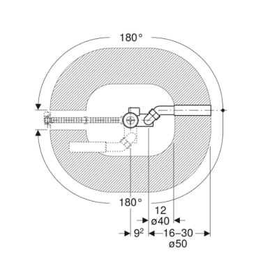 Geberit vonios sifonas su pasukamąja rankena, d52, 73 cm ilgio