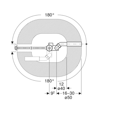 Geberit vonios sifonas, su pasukamąja rankena, d52, 73 cm ilgio, su baigiamojo montavimo dalių rinkiniu