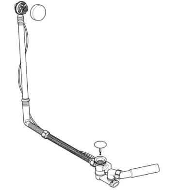 Geberit vonios sifonas, su pasukamąja rankena, d52, 73 cm ilgio, su baigiamojo montavimo dalių rinkiniu