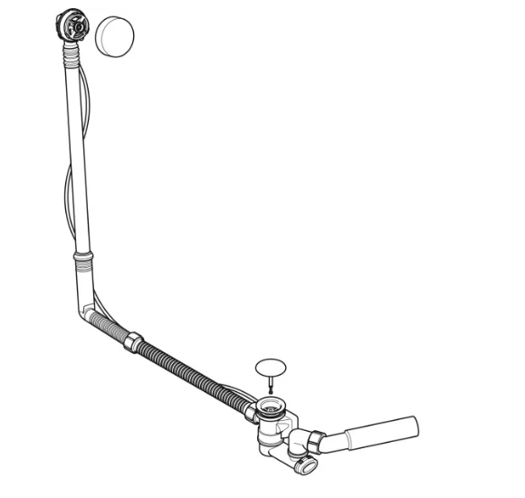 Geberit vonios sifonas, su pasukamąja rankena, d52, 73 cm ilgio, su baigiamojo montavimo dalių rinkiniu