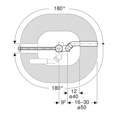 Geberit vonios sifonas su pasukamąja rankena ir įleidimo funkcija, d52, 73 cm, su baigiamojo montavimo dalių rinkiniu