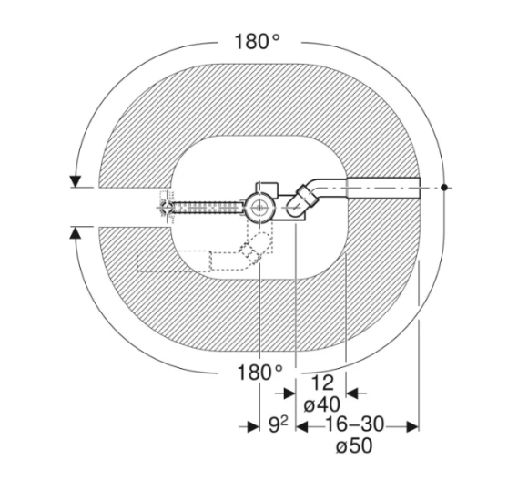 Geberit vonios sifonas su pasukamąja rankena ir vandens prileidimo funkcija