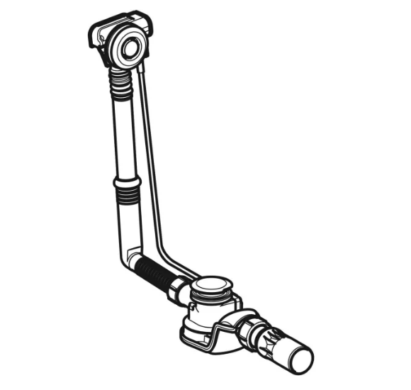 Geberit vonios sifonas su PushControl uždarymo paspaudimu funkcija d52 ir montavimo dalių rinkiniu