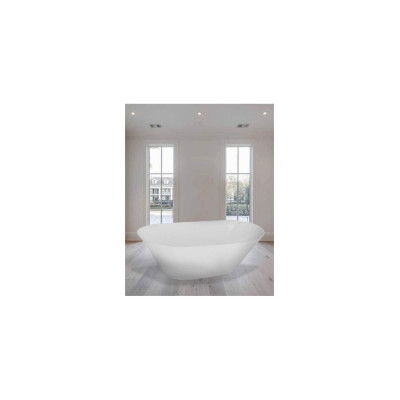 Akmens masės vonia VAYER BALARA 1632x798 balta su click-clack chromo sifonu, vonia be persipylimo