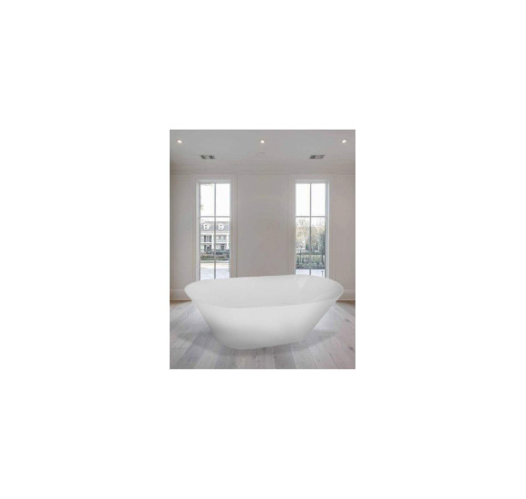 Akmens masės vonia VAYER BALARA 1632x798 balta su click-clack chromo sifonu, vonia be persipylimo