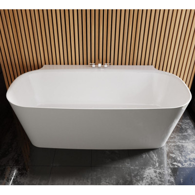 Akmens masės vonia VAYER NOVA 2 1640X830 balta su click-clack chromo sifonu, be persipylimo