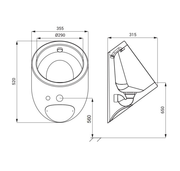 IŠPARDAVIMAS. Sanela antivandalinis pisuaras nerūdijančio plieno, tvirtinimas 4 taškuose