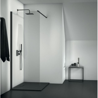 Ideal Standard CONNECT 2 stiklo sienelė dušui 90x195 cm juodos matinės spalvos profiliais, K9377V3