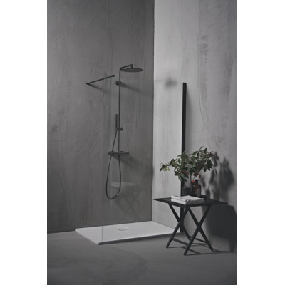 Ideal Standard CONNECT 2 stiklo sienelė dušui 90x195 cm juodos matinės spalvos profiliais, K9377V3