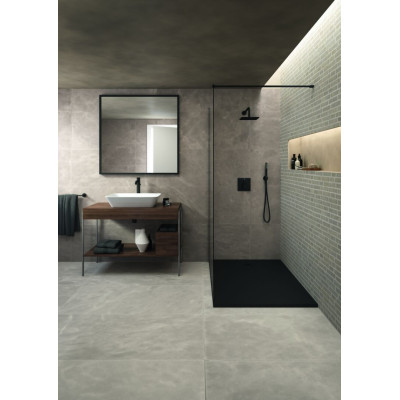 Ideal Standard CONNECT 2 stiklo sienelė dušui 90x195 cm juodos matinės spalvos profiliais, K9377V3