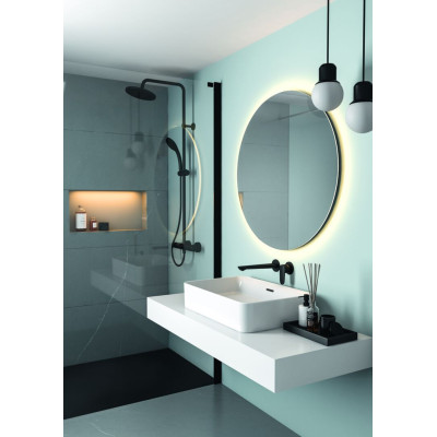 Ideal Standard CONNECT 2 stiklo sienelė dušui 90x195 cm juodos matinės spalvos profiliais, K9377V3