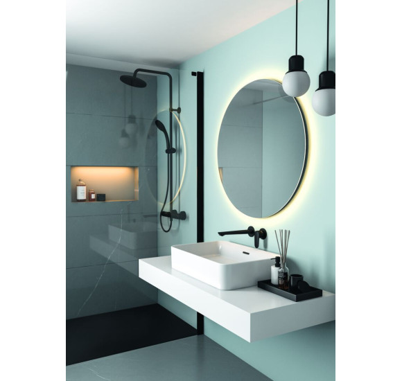 Ideal Standard CONNECT 2 stiklo sienelė dušui 90x195 cm juodos matinės spalvos profiliais, K9377V3