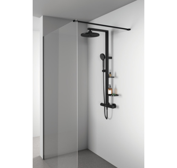 Ideal Standard CONNECT 2 stabilizuojantis stiklo sienelės laikiklis, juodos matinės spalvos, K9380V3