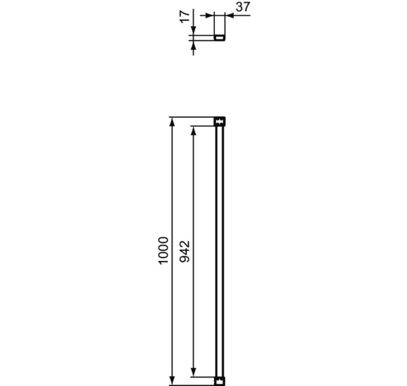 Ideal Standard CONNECT 2 stabilizuojantis stiklo sienelės laikiklis, juodos matinės spalvos, K9380V3
