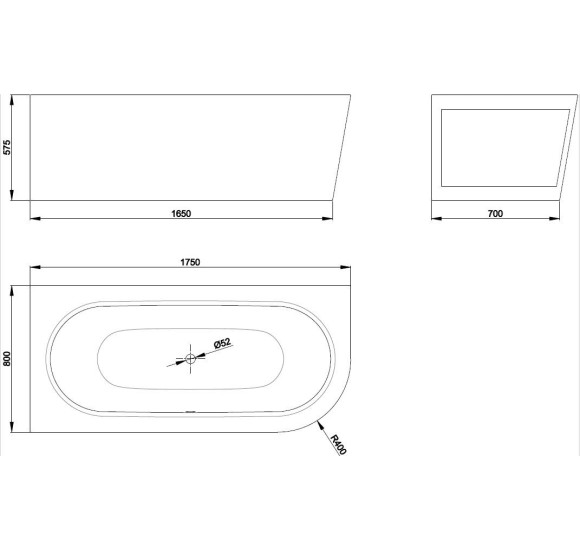 BETTE Starlet Silhouette IV kampinė, plieninė vonia 175x80cm