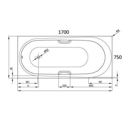 BETTE Comodo plieninė vonia 170x75cm
