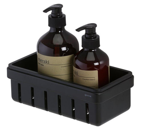 Geesa frame Black Basket serijos higienos priemonų laikiklis 21 cm, juodas laikiklis, juodas įdėkliukas