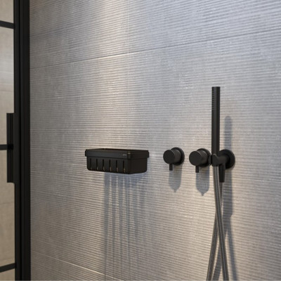 Geesa frame Black Basket serijos higienos priemonų laikiklis 21 cm, juodas laikiklis, juodas įdėkliukas