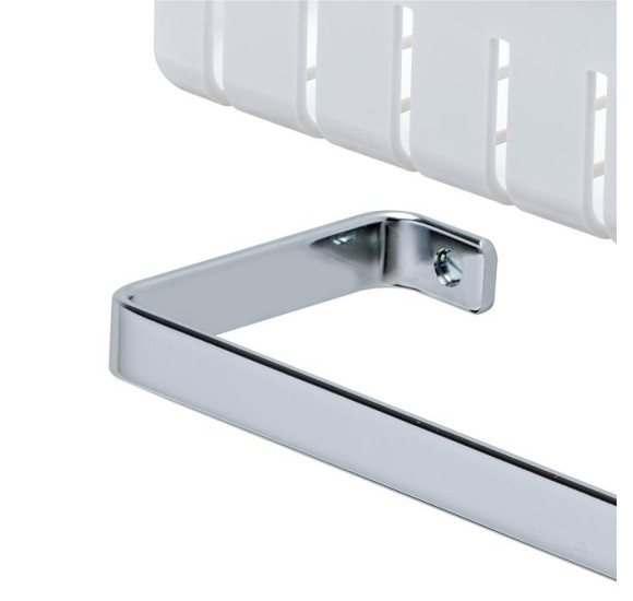 Geesa frame Black Basket serijos higienos priemonų laikiklis 21 cm, chromuotas laikiklis, baltas įdėkliukas