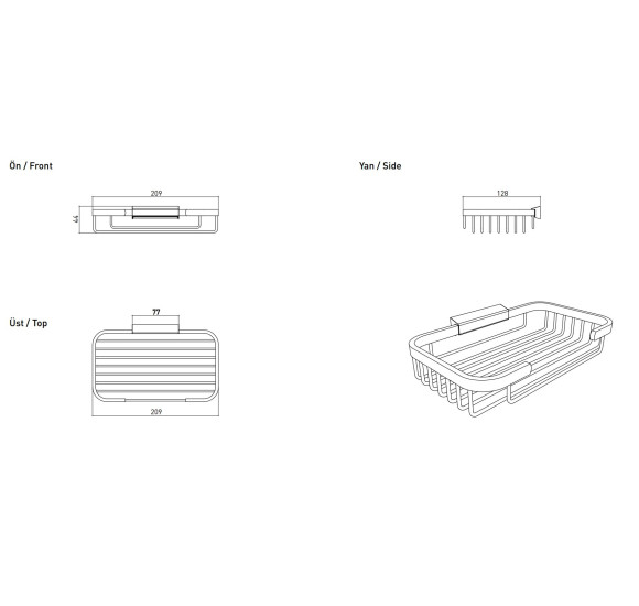 IŠPARDAVIMAS. Bocchi lentynėlė 21x12, chromo spalvos