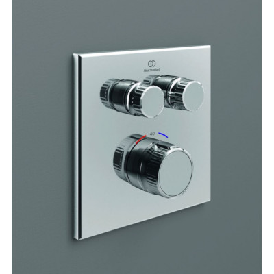 Ideal Standard Ceratherm Navigo kvadratinės potinkinės dušo sistemos komplektas, chromo spalvos, A7773AA