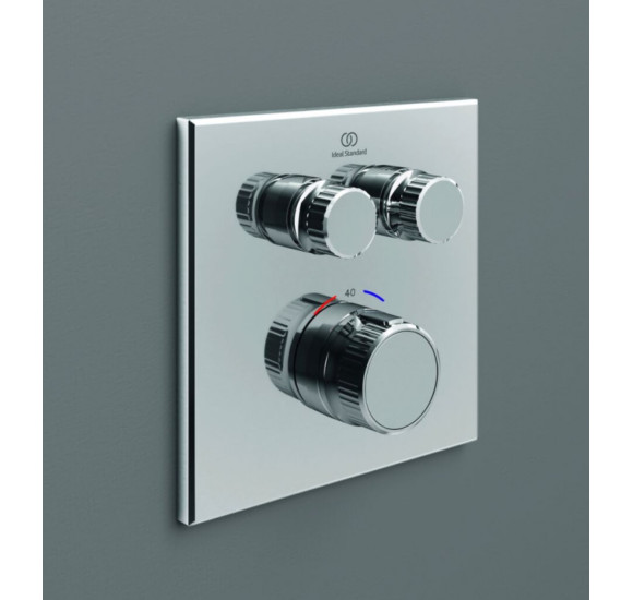 Ideal Standard Ceratherm Navigo kvadratinės potinkinės dušo sistemos komplektas, chromo spalvos, A7773AA