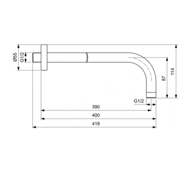 Ideal Standard Ceratherm Navigo kvadratinės potinkinės dušo sistemos komplektas, chromo spalvos, A7773AA