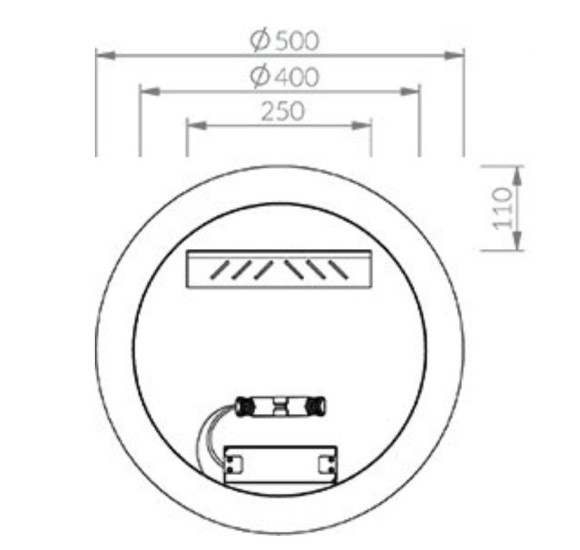 Ravak Luna veidrodis su foniniu apšvietimu (pasirenkamo dydžio)