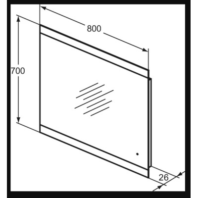 Ideal Standard veidrodis su integruotu pašvietimu 80x70cm