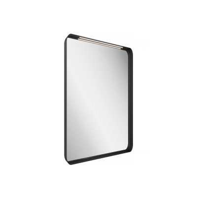 RAVAK Strip veidrodis su juodu rėmeliu ir apšvietimu (pasirenkamo dydžio)