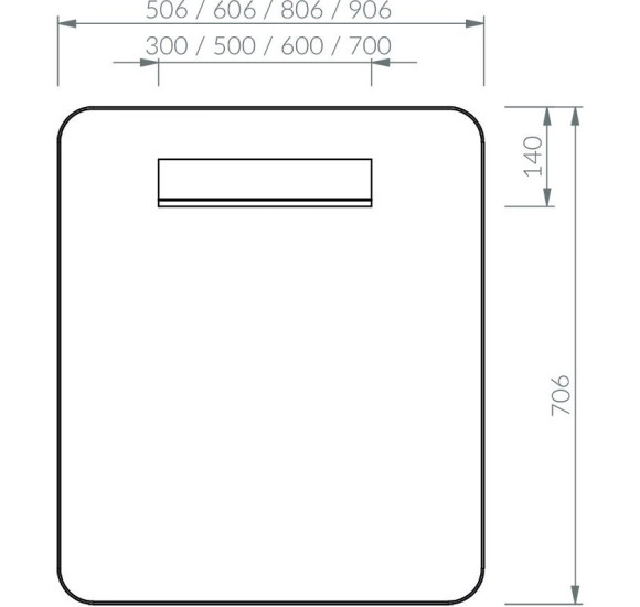 RAVAK Strip veidrodis su juodu rėmeliu ir apšvietimu (pasirenkamo dydžio)