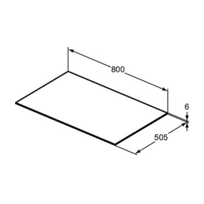 Ideal Standard Conca keramikinis stalviršis 80 cm (800 x 505 x 6 mm)