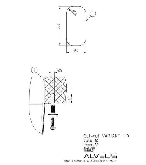 ALVEUS Monarch Variant 110 nerūdijančio plieno plautuvė