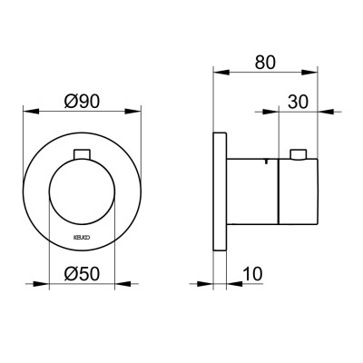 Keuco IXMO potinkinis  termostatinis maišytuvas (apvali apdaila)