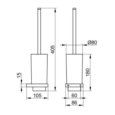 Keuco Edition 11 wc šepečio komplektas (pasirenkamos spalvos)